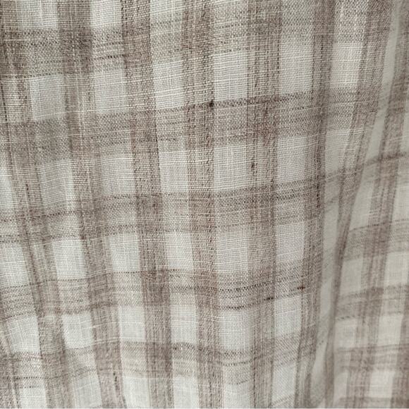 Eileen Fisher Organic Linen Slub Gingham Check Shift Dress size medium Natural - Picture 8 of 10